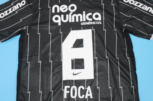 Retro Jersey 2011-2012 Corinthians FACO 8 Away Black Soccer Jersey Vintage Football Shirt
