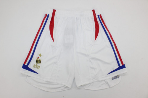 Retro Shorts 2006 France Away White Soccer Shorts Football Shorts