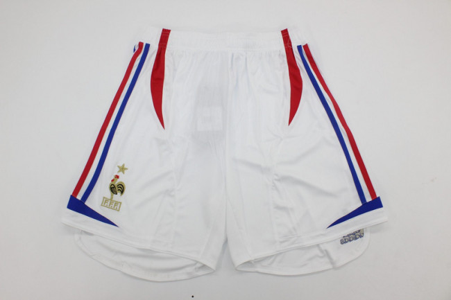 Retro Shorts 2006 France Away White Soccer Shorts Football Shorts