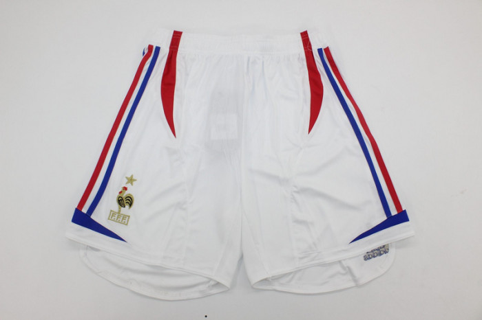 Retro Shorts 2006 France Away White Soccer Shorts Football Shorts