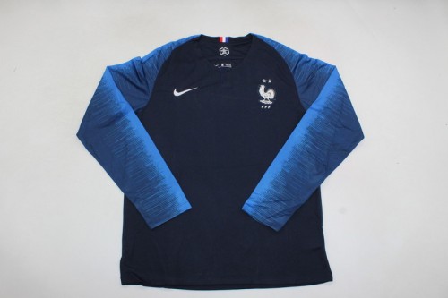 Long Sleeve Retro Jersey 2018 France Home Soccer Jersey Vintage Football Shirt