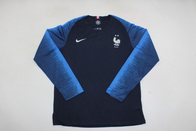 Long Sleeve Retro Jersey 2018 France Home Soccer Jersey Vintage Football Shirt