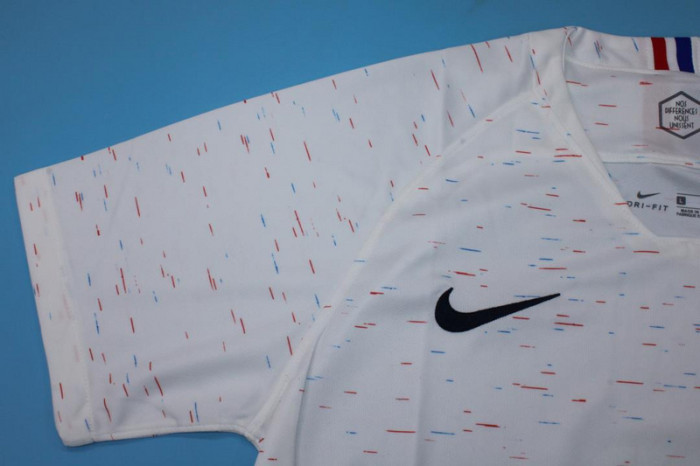 with 2 Stars Retro Jersey 2018 France Away White Soccer Jersey Vintage Football Shirt