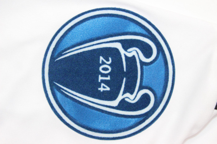 with Golden FIFA+UCL Patch Retro Jersey 2014-2015 Real Madrid RONALDO 7 Home Soccer Jersey Vintage Real Football Shirt
