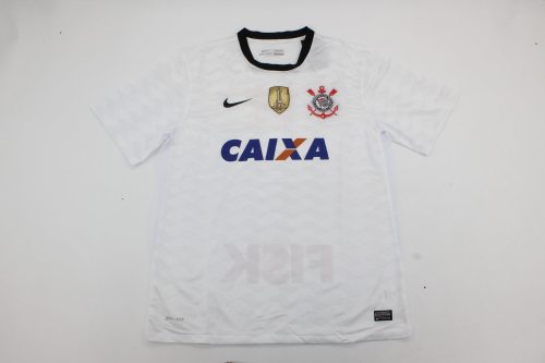 with Golden FIFA Patch Retro Shirt 2012-2013 Corinthians Home Soccer Jersey Vintage Football Shirt
