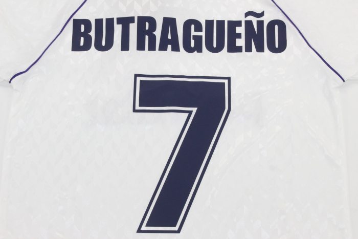 Retro Jersey 1986-1988 Real Madrid BUTRAGUENO 7 Home Soccer Jersey Vintage Football Shirt