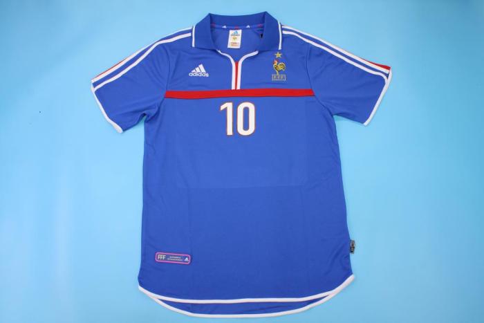 Retro Jersey 2000 France ZIDANE 10 Home Soccer Jersey Vintage Football Shirt