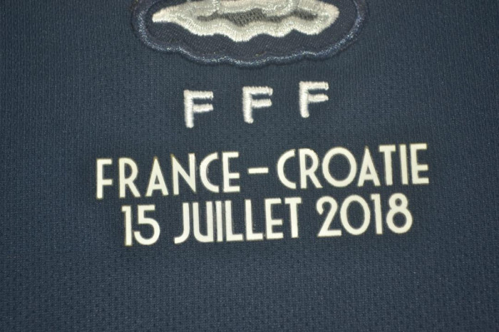 with Front Lettering+World Cup Patch Retro Jersey 2018 France MBAPPE 10 Home Soccer Jersey Vintage Football Shirt