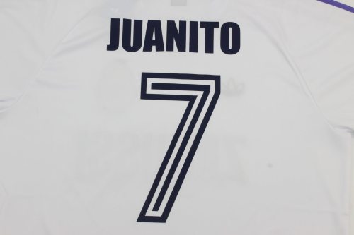 Retro Jersey 1984-1985 Real Madrid JUANITO 7 Home Soccer Jersey Vintage Football Shirt