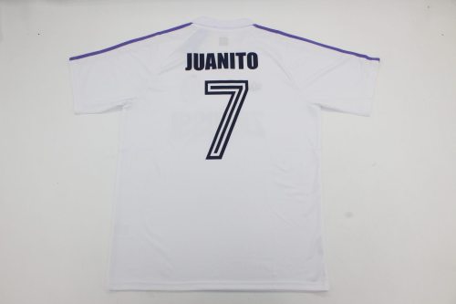 Retro Jersey 1984-1985 Real Madrid JUANITO 7 Home Soccer Jersey Vintage Football Shirt
