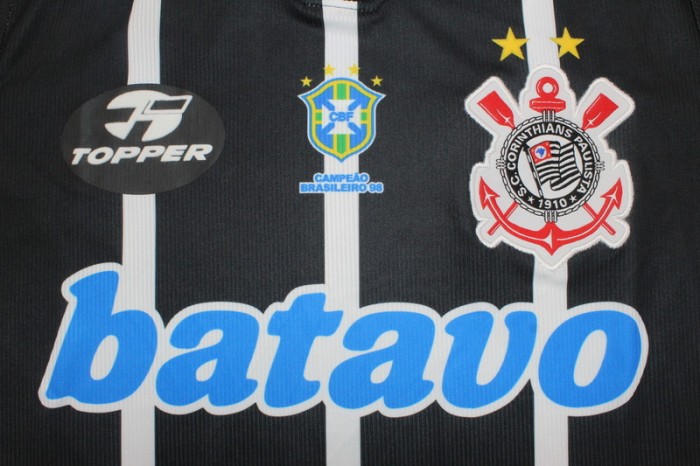 Retro Shirt 1999 Corinthians TEVEZ 10 Away Black Vintage Soccer Jersey Football Shirt