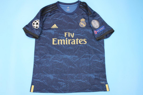 with UCL Patch Retro Jersey 2019-2020 Real Madrid Away Dark Blue Soccer Jersey