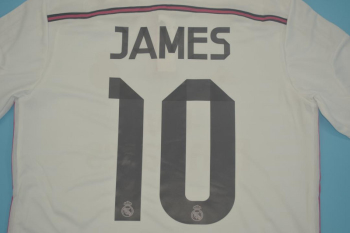 Retro Jersey Player Version 2014-2015 Real Madrid JAMES 10 Home Soccer Jersey Vintage Real Football Shirt