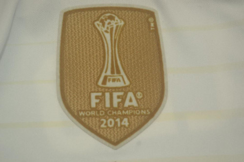 with Golden FIFA+UCL Patch Retro Jersey Player Version 2014-2015 Real Madrid Home Soccer Jersey Vintage Real Football Shirt
