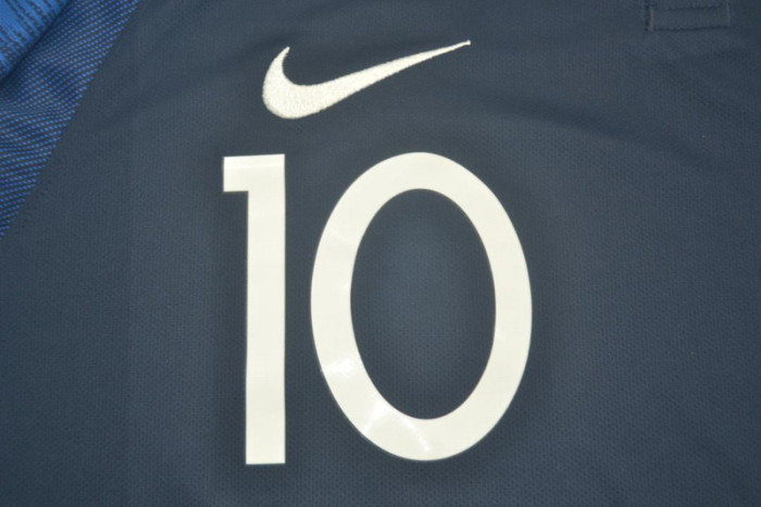with Front Lettering+World Cup Patch Retro Jersey 2018 France MBAPPE 10 Home Soccer Jersey Vintage Football Shirt