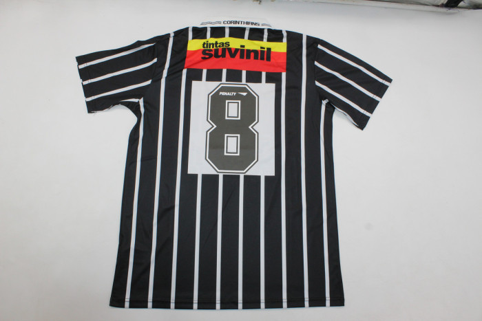 Retro Jersey 1996 Corinthians 8 Away Black Football Shirt Vintage Soccer Jersey