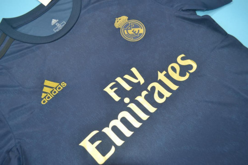 Retro Jersey 2019-2020 Real Madrid Away Blue Soccer Jersey Vintage Real Football Shirt