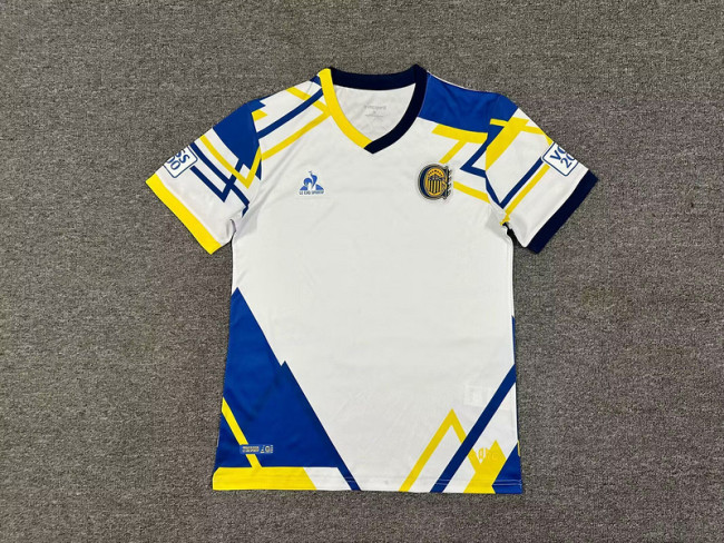 Fans Version 2025-2026 Club Atlético Rosario Central Away White Soccer Jersey