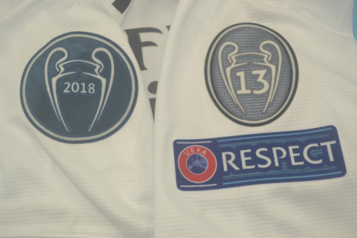 with Golden FIFA+UCL Patch Retro Jersey 2018-2019 Real Madrid VICTOR HUGO 7 Home Soccer Jersey Vintage Football Shirt