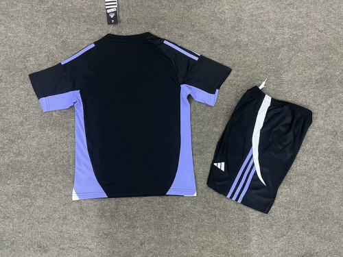 Adult Uniform 2025-2026 Colo-colo Black/Purple Soccer Training Shirt and Shorts Football Set