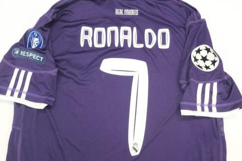 with UCL Patch Retro Jersey 2010-2011 Real Madrid RONALDO 7 Third Away Purple Soccer Jersey