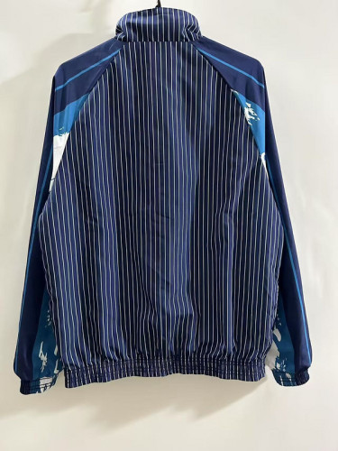Retro 1996-1997 Lazio Dark Blue Trench Coat Soccer Reversible Windbreaker Jacket