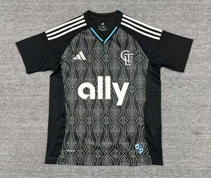 Fan Version 2025-2026 Charlotte Away Black/White Soccer Jersey Football Shirt