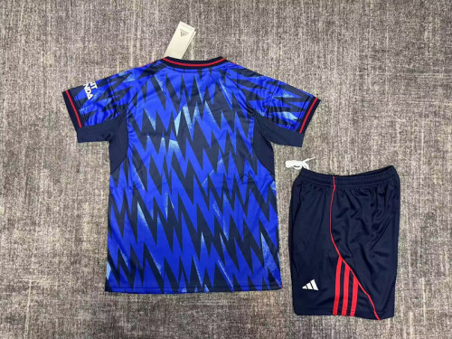 Youth Uniform Kids Kit 2025-2026 Arsenal Away Blue Soccer Jersey Shorts Child Football Set