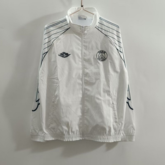 2025-2026 PSG White Soccer Windbreaker Jacket Paris Football Jacket