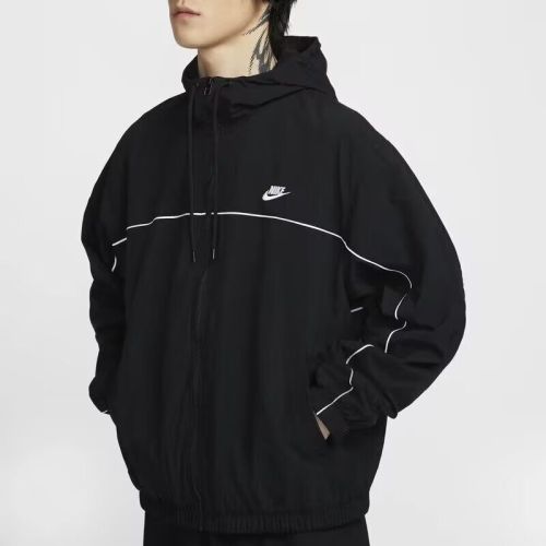 2025 NK Black Soccer Windbreaker Jacket Football Jacket