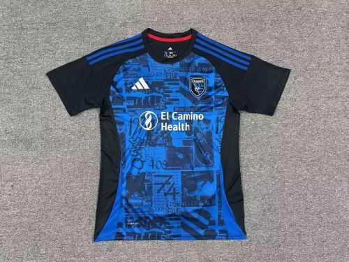 Fans Version 2025-2026 San Jose Earthquakes Home Blue Soccer Jersey Football Shirt