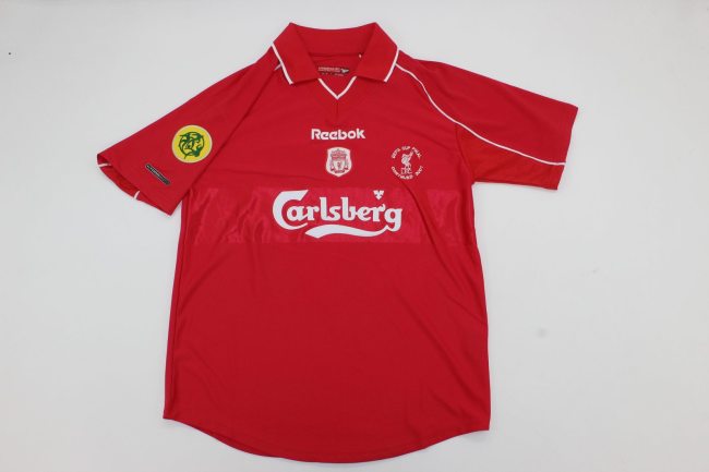 with Patch Retro Jersey 2000-2001 Liverpool UEFA Cup Final Soccer Jersey Vintage Football Shirt