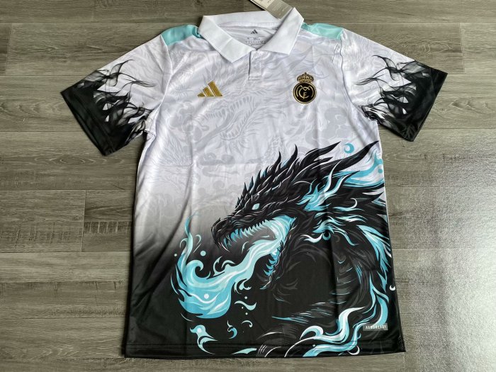 Fans Version 2025-2026 Real Madrid White/Black Soccer Polo