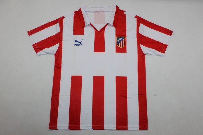 Retro Jersey 1989-1990 Atletico Madrid Home Soccer Jersey Vintage Football Shirt