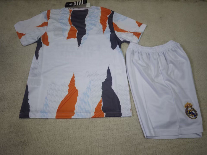 Youth Uniform Kids Kit 2025-2026 Real Madrid White Soccer Training Jersey Shorts Child Football Set