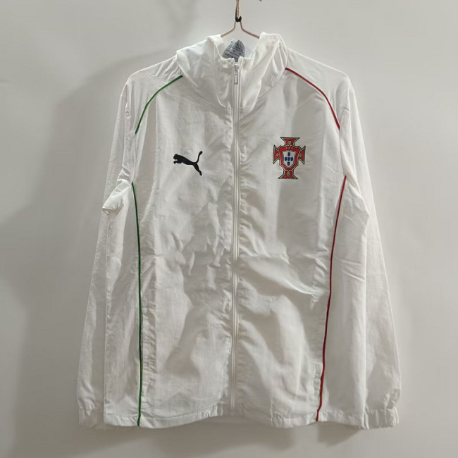 2025 Portugal White Soccer Windbreaker Jacket Football Jacket