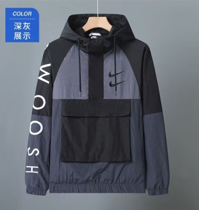 2025 NK Black/Grey Soccer Windbreaker Jacket Football Jacket