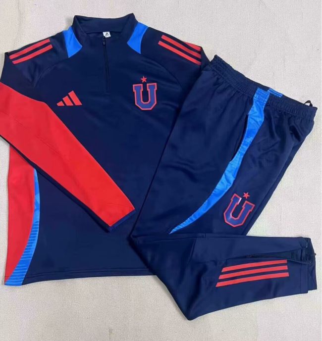 2025-2026 UNIVERSIDAD de CHILE Dark Blue Soccer Training Sweater and Pants Football Kit