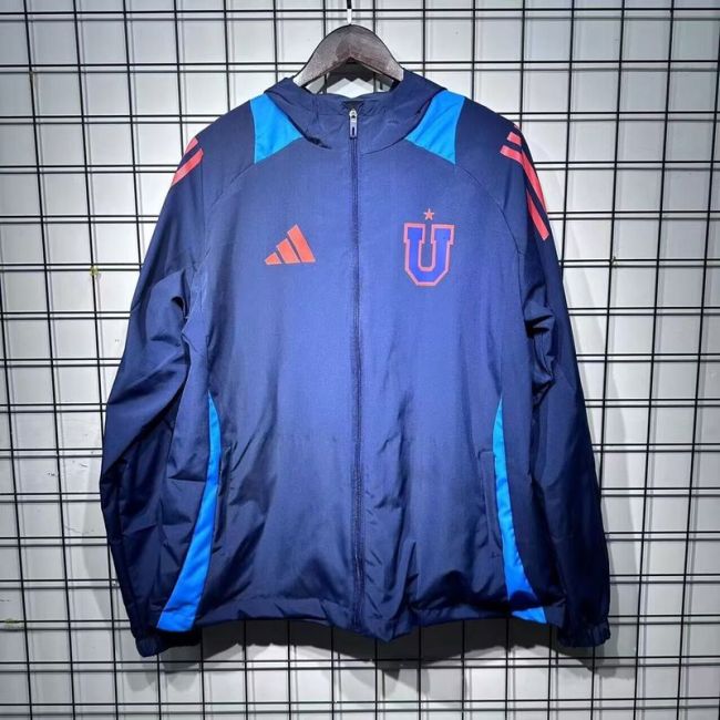 2025 UNIVERSIDAD CHILE Dark Blue Soccer Windbreaker Jacket Football Jacket