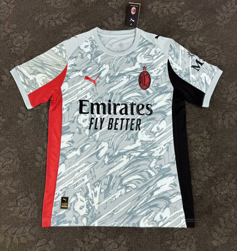 Fan Version 2025-2026 AC Milan Away White Soccer Jersey AC Football Shirt