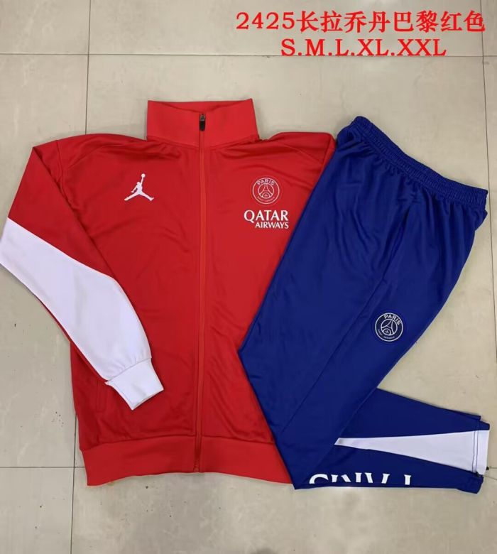 2025-2026 PSG Red Soccer Training Jacket Paris Football Jacket and Pants