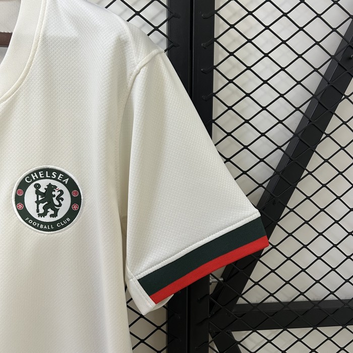 without Sponor Logo Fan Version 2025-2026 Chelsea Away White Soccer Jersey Football Shirt