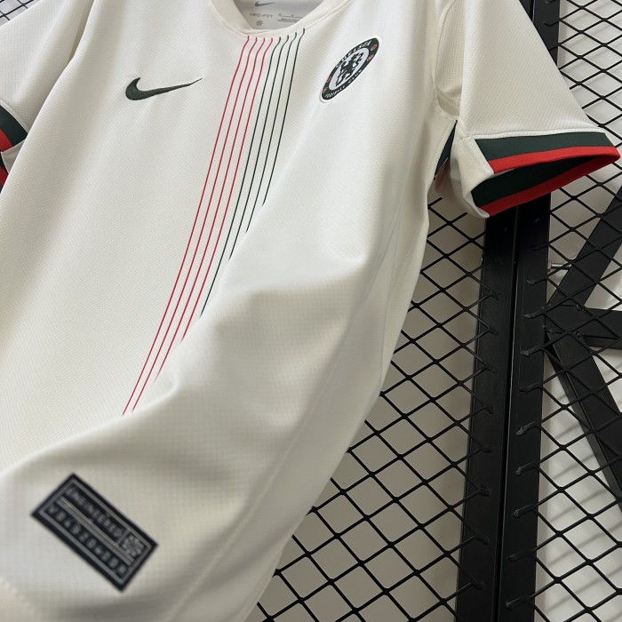 without Sponor Logo Fan Version 2025-2026 Chelsea Away White Soccer Jersey Football Shirt