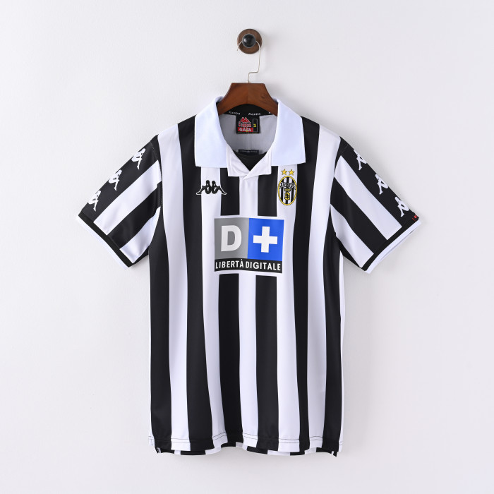 Retro Jersey 1999-2000 Juventus Home Black/White Soccer Jersey Vintage Football Shirt