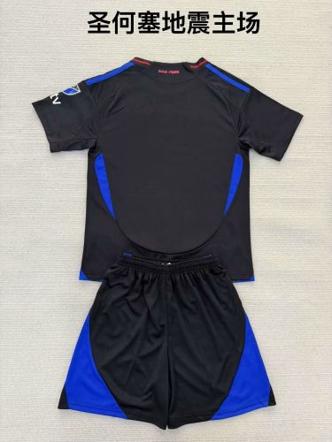 Adult Uniform 2025-2026 San Jose Earthquakes Home Blue Soccer Jersey Shorts Football Kit