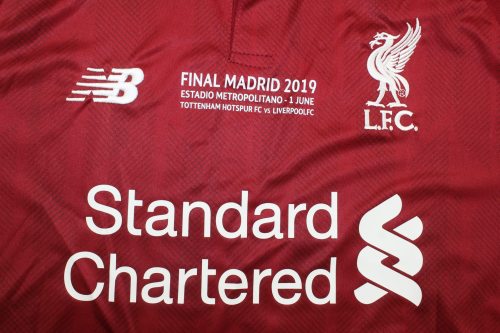with Front Lettering+UCL Patch Retro Jersey 2018-2019 Liverpool M.SALAH 11 Home Soccer Jersey Vintage Football Shirt
