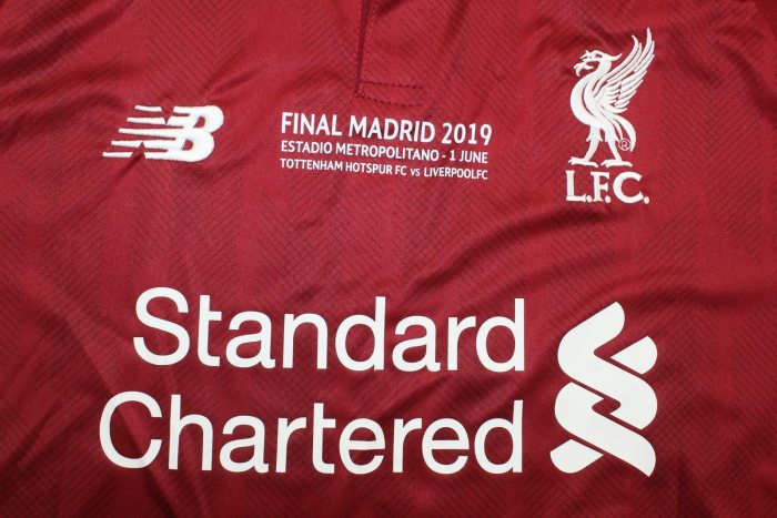 with Front Lettering+UCL Patch Retro Jersey 2018-2019 Liverpool Home Soccer Jersey Vintage Football Shirt