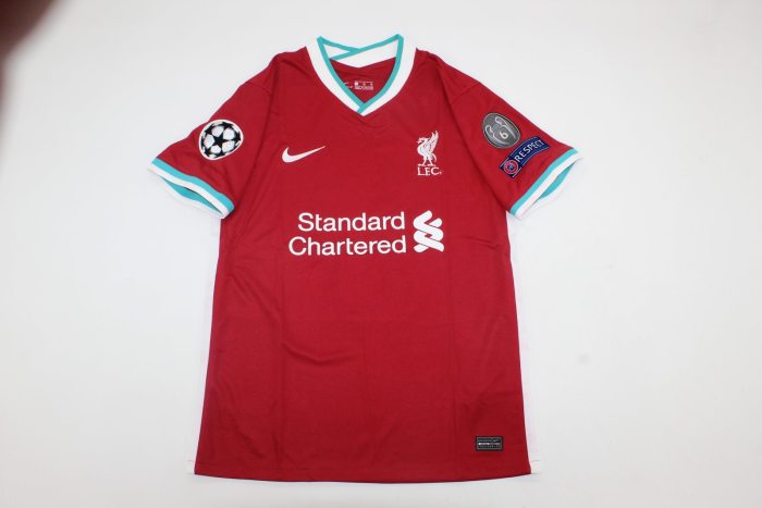 with UCL Patch Retro Jersey 2020-2021 Liverpool M.SALAH 11 Home Soccer Jersey Vintage Football Shirt