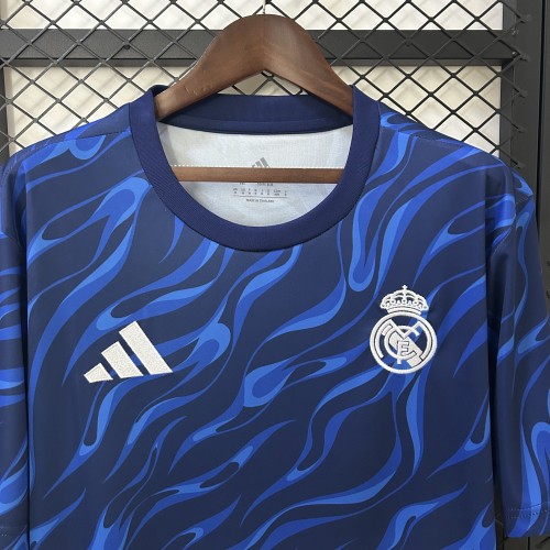 Fan Version Real Madrid 2025-2026 Blue Soccer Training Jersey Real Football Shirt
