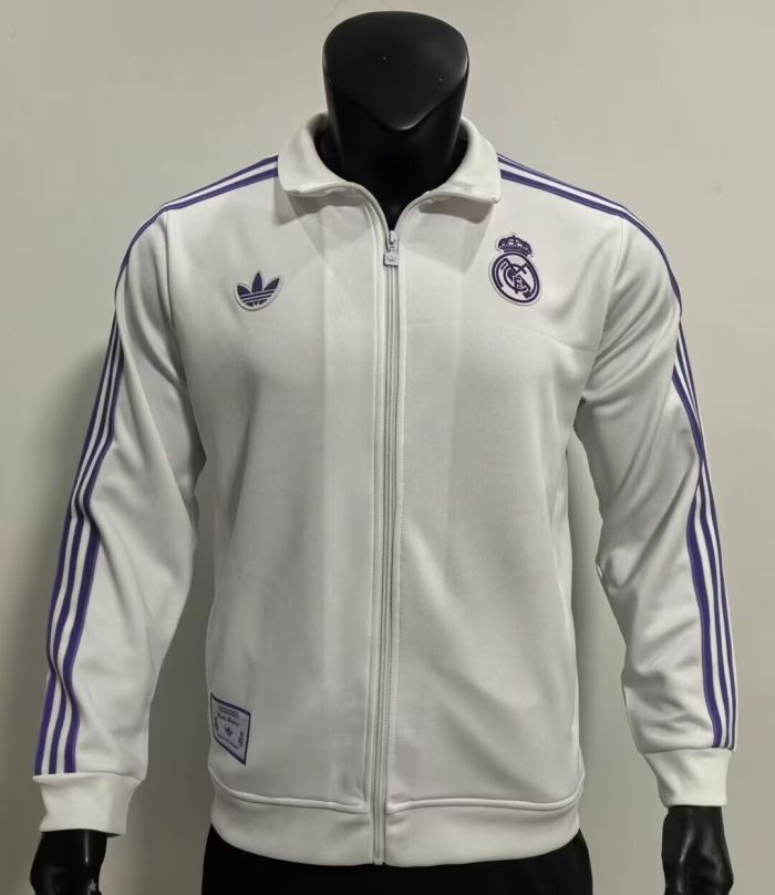 Retro Model 2025 Real Madrid White Soccer Jacket